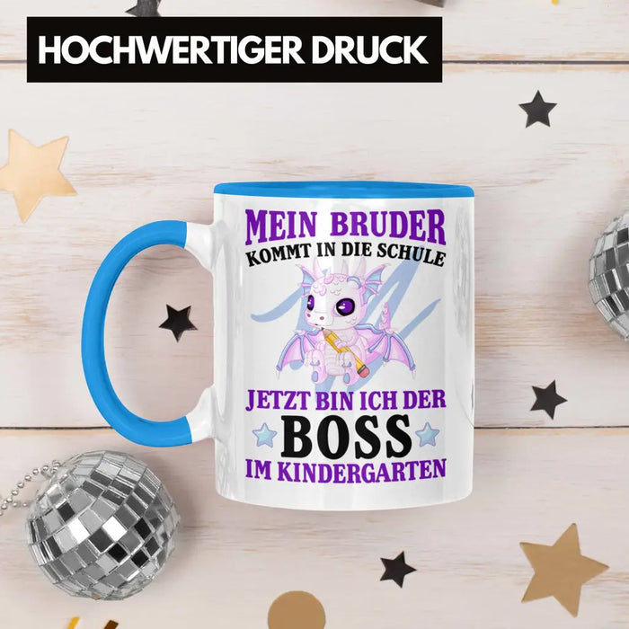 Einschulung Geschenk für Schultüte Füllung Tasse Schulstart 1. Schultag Schuleinführung Schulanfang Geschenkidee Schulkind Jungs Bruder Blau Trendation