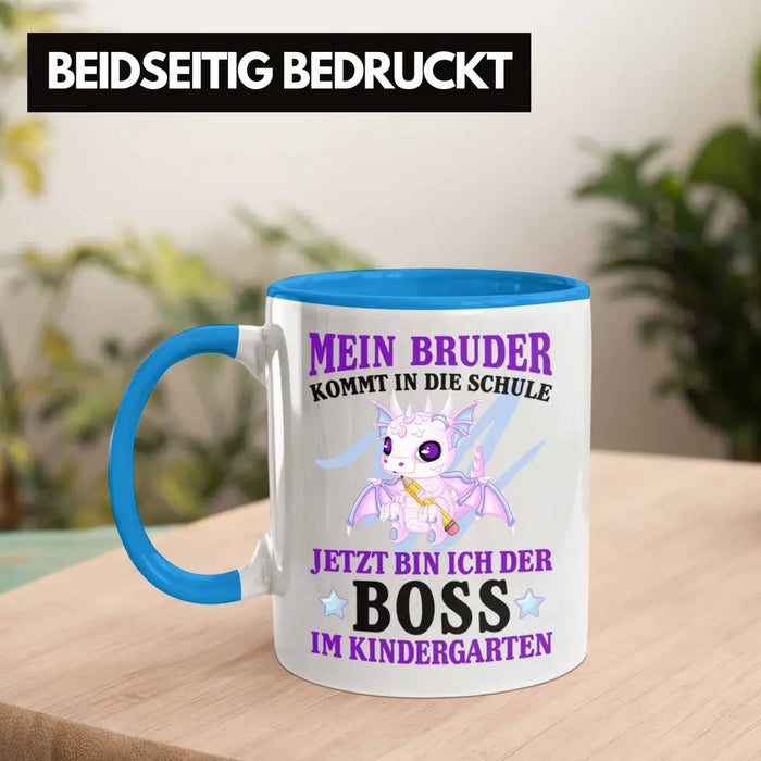 Einschulung Geschenk für Schultüte Füllung Tasse Schulstart 1. Schultag Schuleinführung Schulanfang Geschenkidee Schulkind Jungs Bruder Blau Trendation