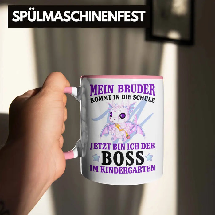 Einschulung Geschenk für Schultüte Füllung Tasse Schulstart 1. Schultag Schuleinführung Schulanfang Geschenkidee Schulkind Jungs Bruder Rosa Trendation