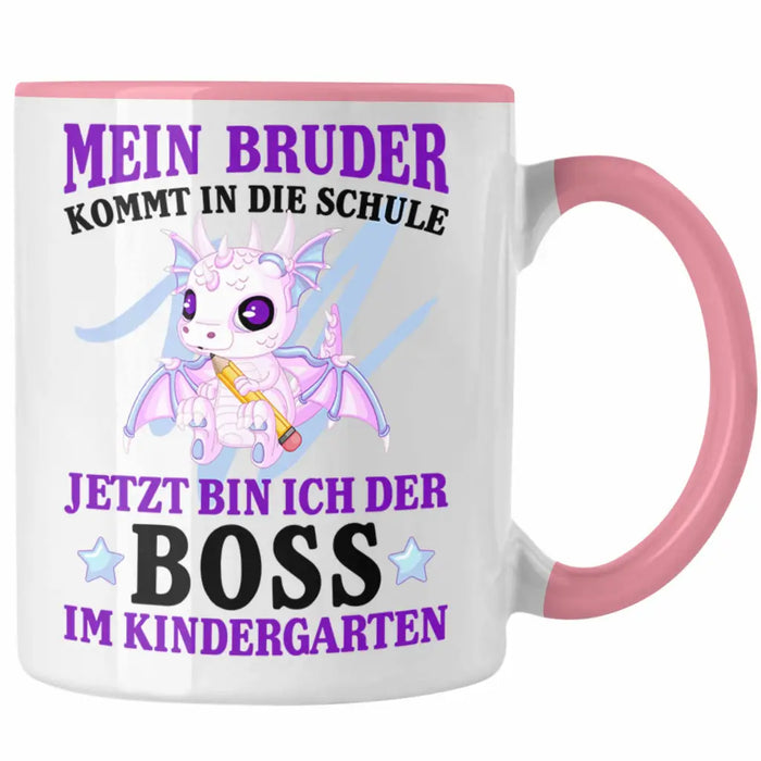 Einschulung Geschenk für Schultüte Füllung Tasse Schulstart 1. Schultag Schuleinführung Schulanfang Geschenkidee Schulkind Jungs Bruder Rosa Trendation
