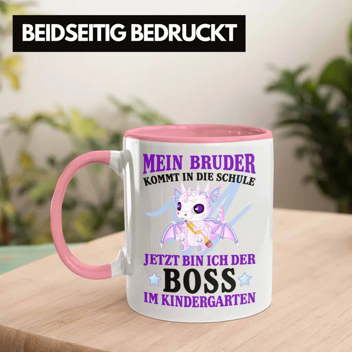 Einschulung Geschenk für Schultüte Füllung Tasse Schulstart 1. Schultag Schuleinführung Schulanfang Geschenkidee Schulkind Jungs Bruder Rosa Trendation