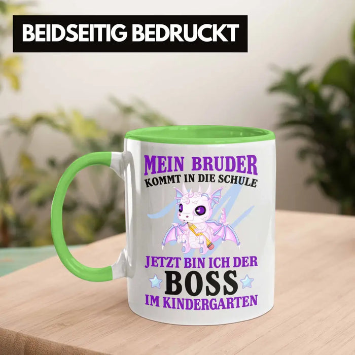 Einschulung Geschenk für Schultüte Füllung Tasse Schulstart 1. Schultag Schuleinführung Schulanfang Geschenkidee Schulkind Jungs Bruder Grün Trendation