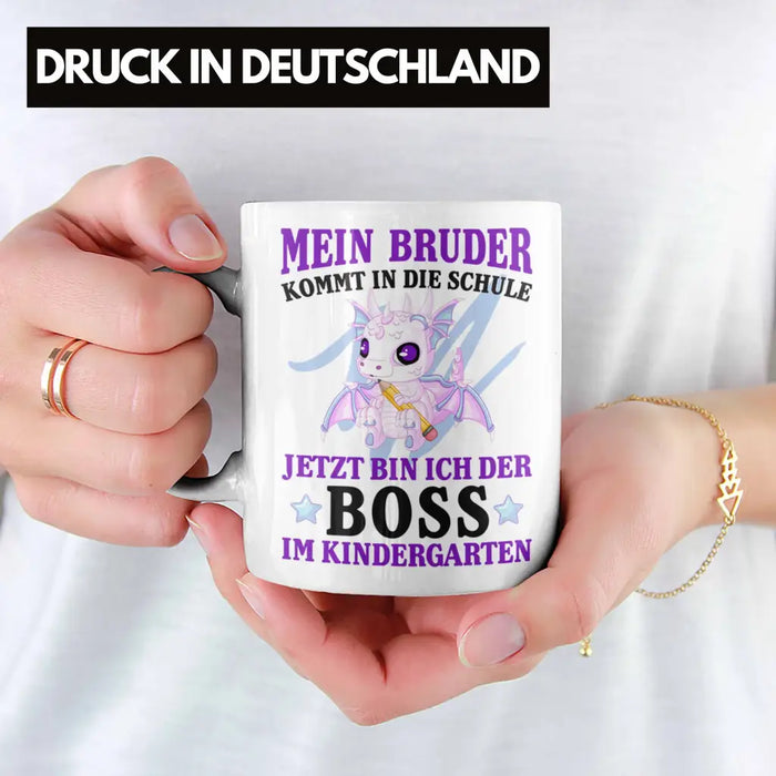 Einschulung Geschenk für Schultüte Füllung Tasse Schulstart 1. Schultag Schuleinführung Schulanfang Geschenkidee Schulkind Jungs Bruder Weiß Trendation