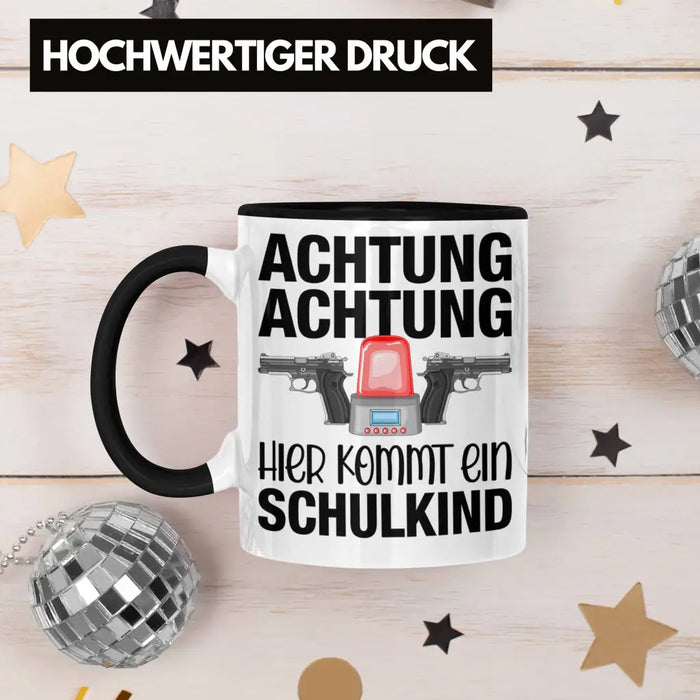 Einschulung Junge Achtung Schulkind Geschenk für Schultüte Füllung Tasse Schulstart 1. Schultag Schuleinführung Schulanfang Geschenkidee 2022 Trendation