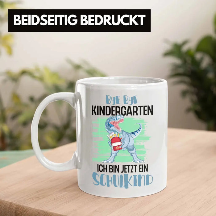 Einschulung Junge Dino Geschenk für Schultüte Füllung Tasse Schulstart 1. Schultag Schuleinführung Schulanfang Geschenkidee Schulkind 2022 Weiß Trendation
