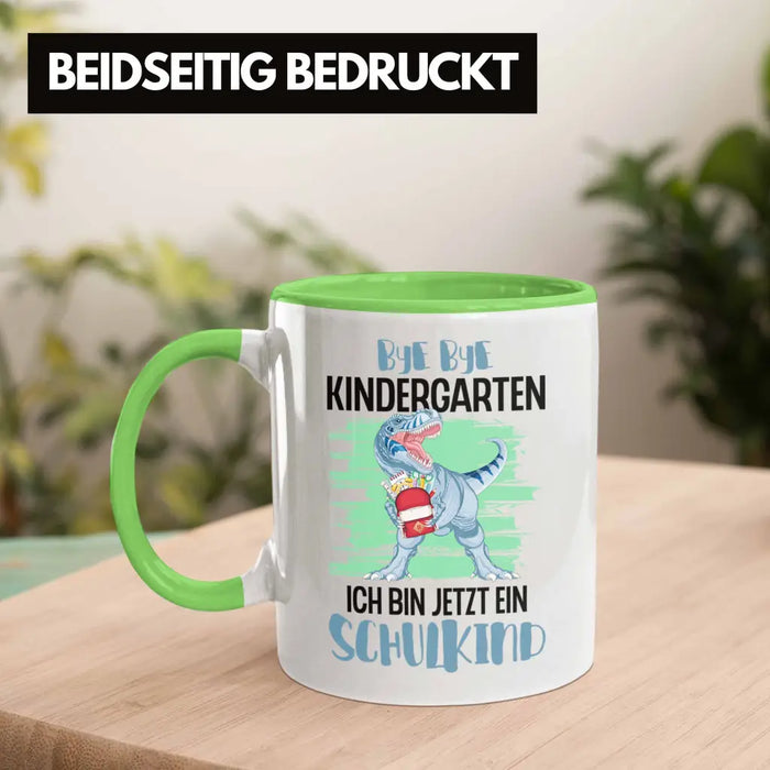 Einschulung Junge Dino Geschenk für Schultüte Füllung Tasse Schulstart 1. Schultag Schuleinführung Schulanfang Geschenkidee Schulkind 2022 Grün Trendation