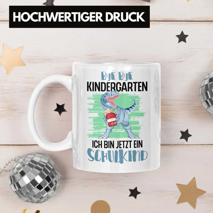 Einschulung Junge Dino Geschenk für Schultüte Füllung Tasse Schulstart 1. Schultag Schuleinführung Schulanfang Geschenkidee Schulkind 2022 Weiß Trendation