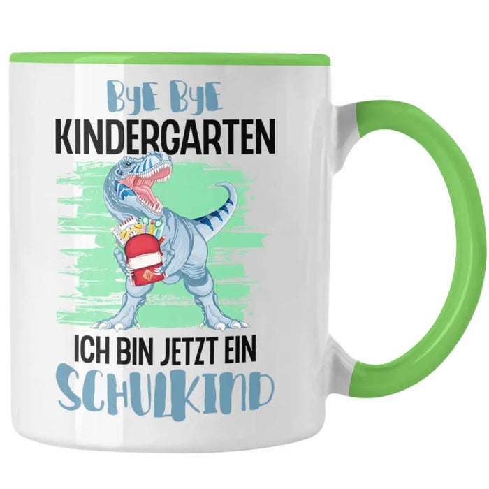Einschulung Junge Dino Geschenk für Schultüte Füllung Tasse Schulstart 1. Schultag Schuleinführung Schulanfang Geschenkidee Schulkind 2022 Grün Trendation