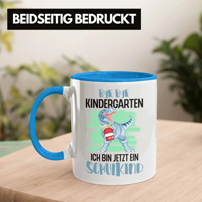 Einschulung Junge Dino Geschenk für Schultüte Füllung Tasse Schulstart 1. Schultag Schuleinführung Schulanfang Geschenkidee Schulkind 2022 Blau Trendation