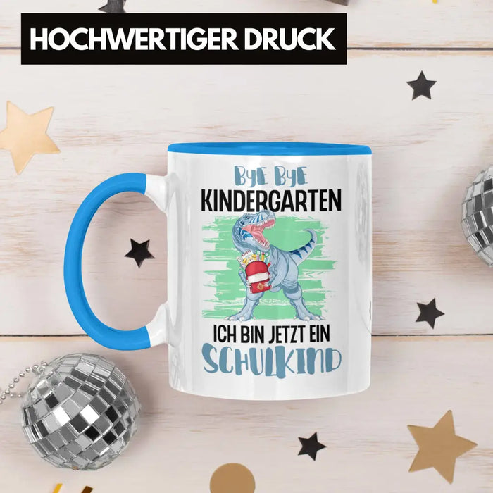 Einschulung Junge Dino Geschenk für Schultüte Füllung Tasse Schulstart 1. Schultag Schuleinführung Schulanfang Geschenkidee Schulkind 2022 Blau Trendation
