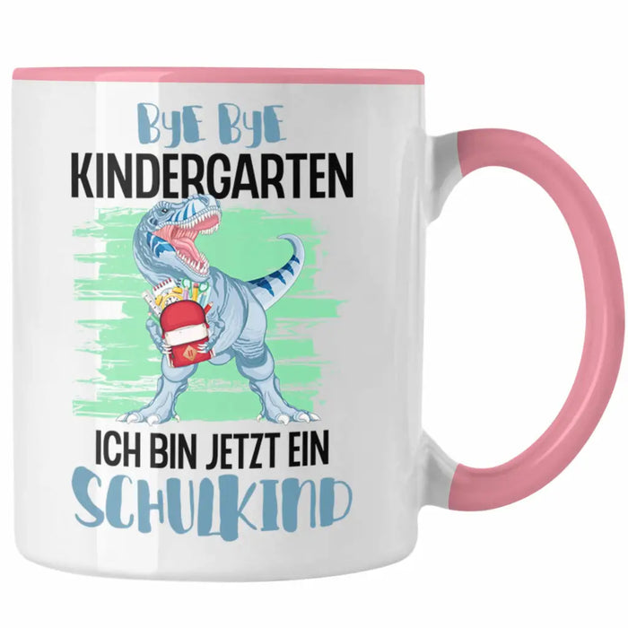 Einschulung Junge Dino Geschenk für Schultüte Füllung Tasse Schulstart 1. Schultag Schuleinführung Schulanfang Geschenkidee Schulkind 2022 Rosa Trendation