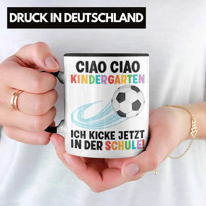 Einschulung Junge Fußball Schulkind Geschenk für Schultüte Füllung Tasse Schulstart 1. Schultag Schuleinführung Schulanfang Geschenkidee 2022 Trendation