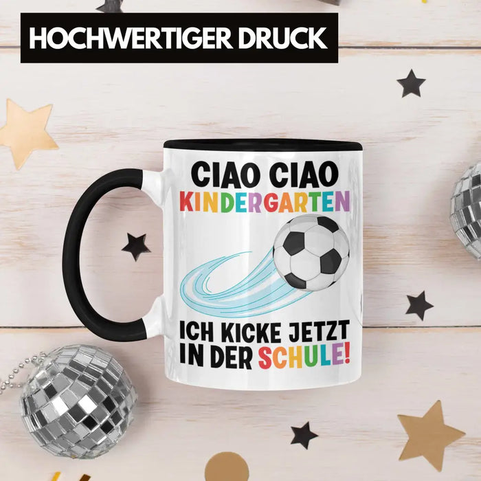 Einschulung Junge Fußball Schulkind Geschenk für Schultüte Füllung Tasse Schulstart 1. Schultag Schuleinführung Schulanfang Geschenkidee 2022 Trendation