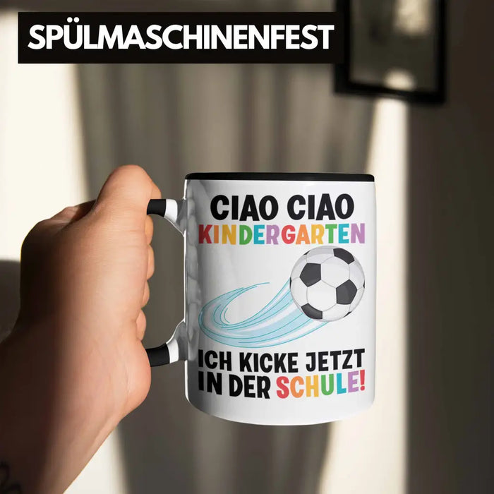 Einschulung Junge Fußball Schulkind Geschenk für Schultüte Füllung Tasse Schulstart 1. Schultag Schuleinführung Schulanfang Geschenkidee 2022 Trendation