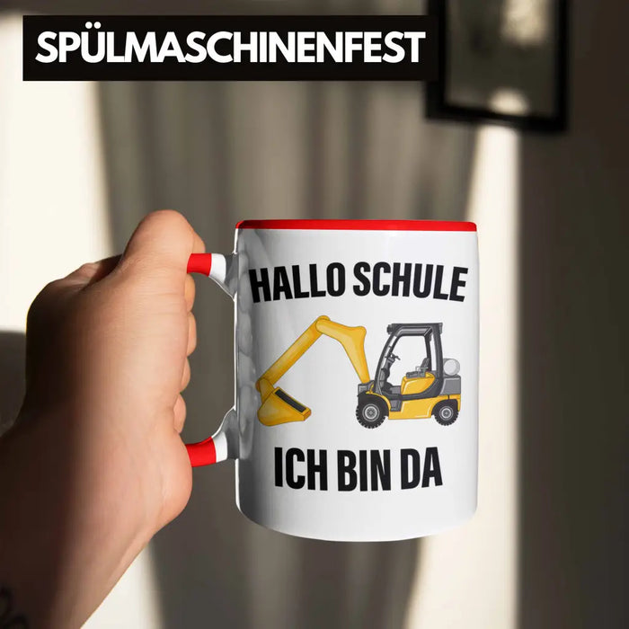 Einschulung Junge Geschenk für Schultüte Füllung Tasse Schulstart 1. Schultag Schuleinführung Schulanfang Geschenkidee Schulkind Jungs Rot Trendation