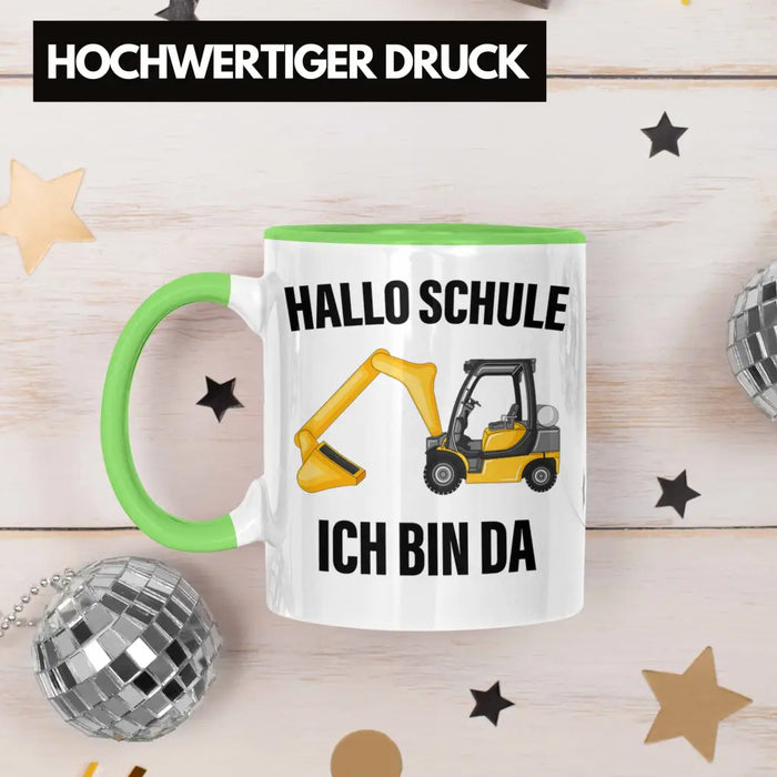 Einschulung Junge Geschenk für Schultüte Füllung Tasse Schulstart 1. Schultag Schuleinführung Schulanfang Geschenkidee Schulkind Jungs Grün Trendation