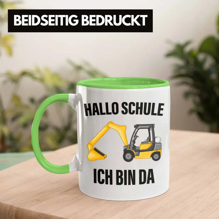 Einschulung Junge Geschenk für Schultüte Füllung Tasse Schulstart 1. Schultag Schuleinführung Schulanfang Geschenkidee Schulkind Jungs Grün Trendation