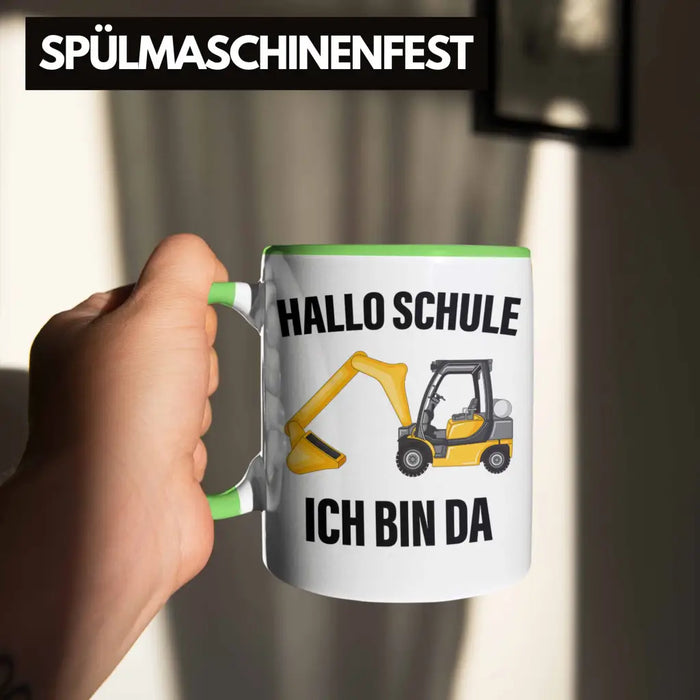 Einschulung Junge Geschenk für Schultüte Füllung Tasse Schulstart 1. Schultag Schuleinführung Schulanfang Geschenkidee Schulkind Jungs Grün Trendation