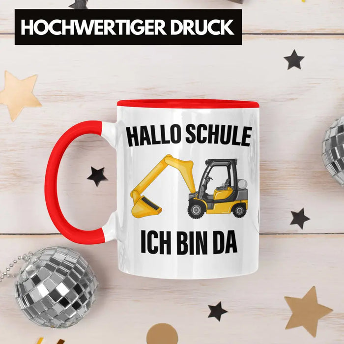 Einschulung Junge Geschenk für Schultüte Füllung Tasse Schulstart 1. Schultag Schuleinführung Schulanfang Geschenkidee Schulkind Jungs Rot Trendation