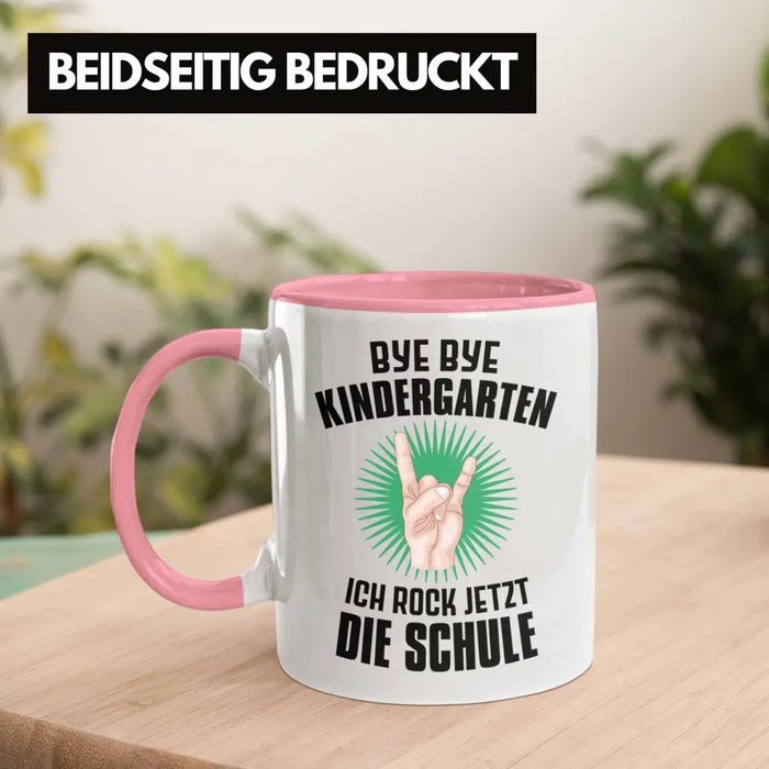 Einschulung Junge Rocke Jetzt Die Schule Geschenk für Schultüte Füllung Tasse Schulstart 1. Schultag Schuleinführung Schulanfang Geschenkidee Schulkind 2022 Rosa Trendation