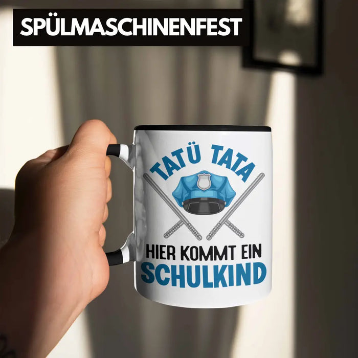 Einschulung Junge Tatü Tata Schulkind Geschenk für Schultüte Füllung Tasse Schulstart 1. Schultag Schuleinführung Schulanfang Geschenkidee 2022 Trendation