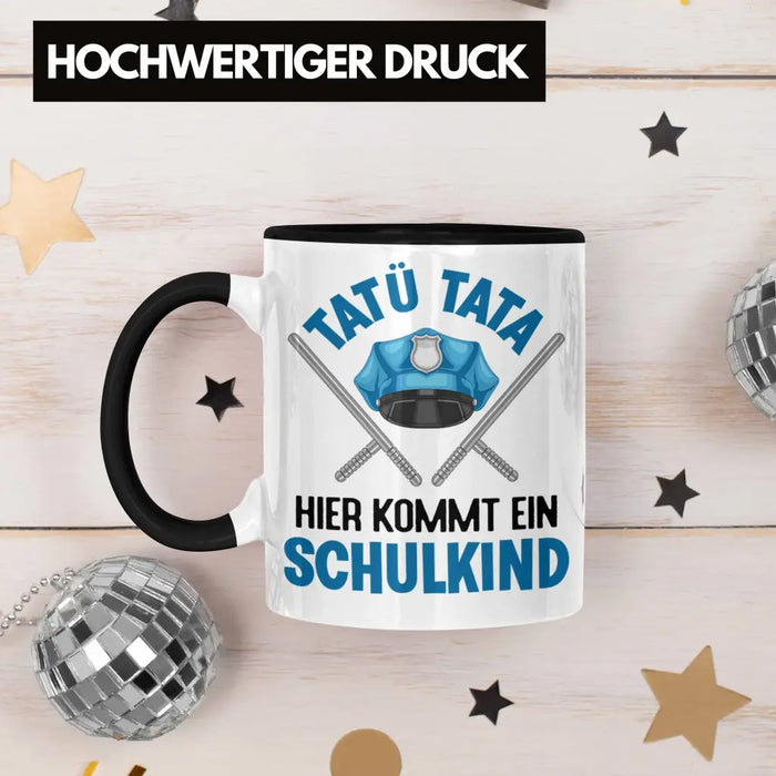 Einschulung Junge Tatü Tata Schulkind Geschenk für Schultüte Füllung Tasse Schulstart 1. Schultag Schuleinführung Schulanfang Geschenkidee 2022 Trendation