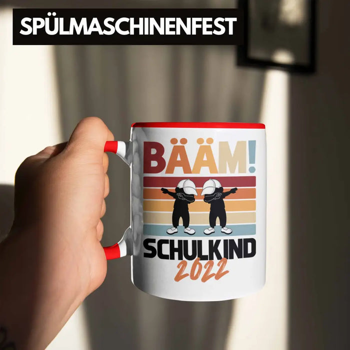 Einschulung Jungs Geschenk für Schultüte Füllung Tasse Schulstart 1. Schultag Schuleinführung Schulanfang Geschenkidee Schulkind Junge Rot Trendation