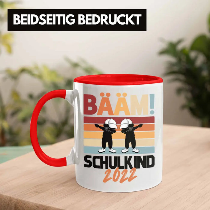 Einschulung Jungs Geschenk für Schultüte Füllung Tasse Schulstart 1. Schultag Schuleinführung Schulanfang Geschenkidee Schulkind Junge Rot Trendation