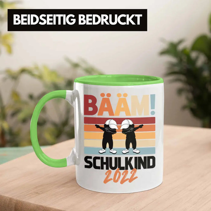 Einschulung Jungs Geschenk für Schultüte Füllung Tasse Schulstart 1. Schultag Schuleinführung Schulanfang Geschenkidee Schulkind Junge Grün Trendation