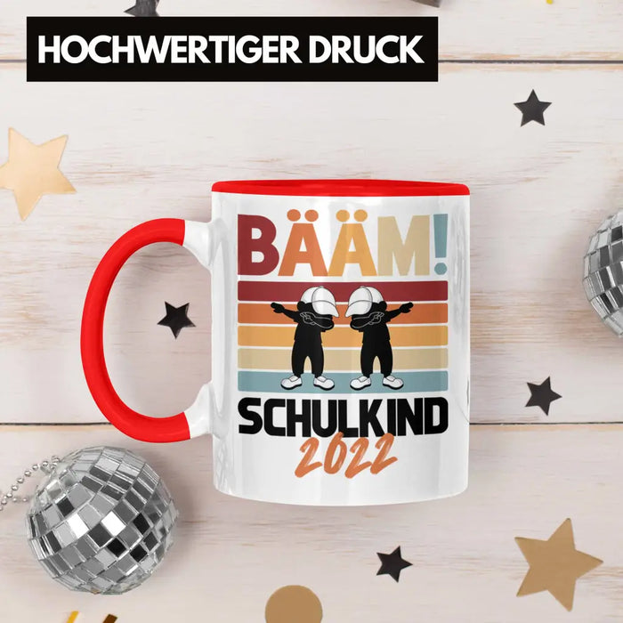 Einschulung Jungs Geschenk für Schultüte Füllung Tasse Schulstart 1. Schultag Schuleinführung Schulanfang Geschenkidee Schulkind Junge Rot Trendation
