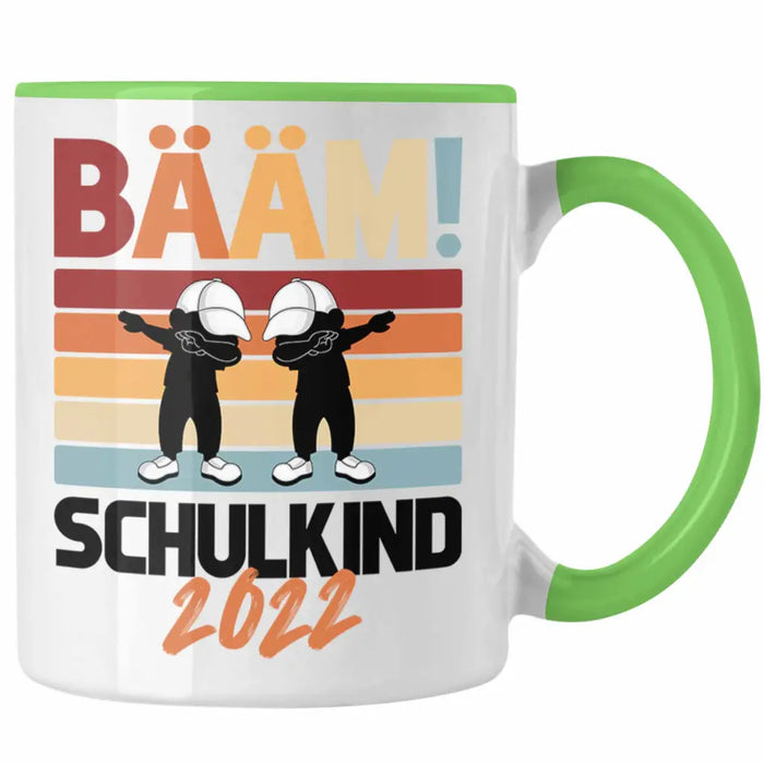 Einschulung Jungs Geschenk für Schultüte Füllung Tasse Schulstart 1. Schultag Schuleinführung Schulanfang Geschenkidee Schulkind Junge Grün Trendation