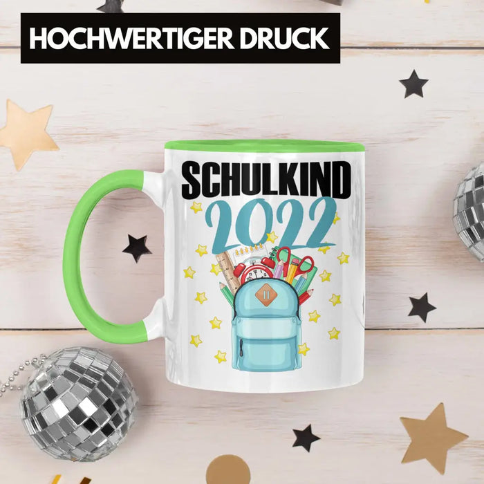 Einschulung Mädchen Geschenk Schultüte Füllung Tasse Schulstart 1. Schultag Schuleinführung Schulanfang Geschenkidee Schulkind 2022 Grün Trendation