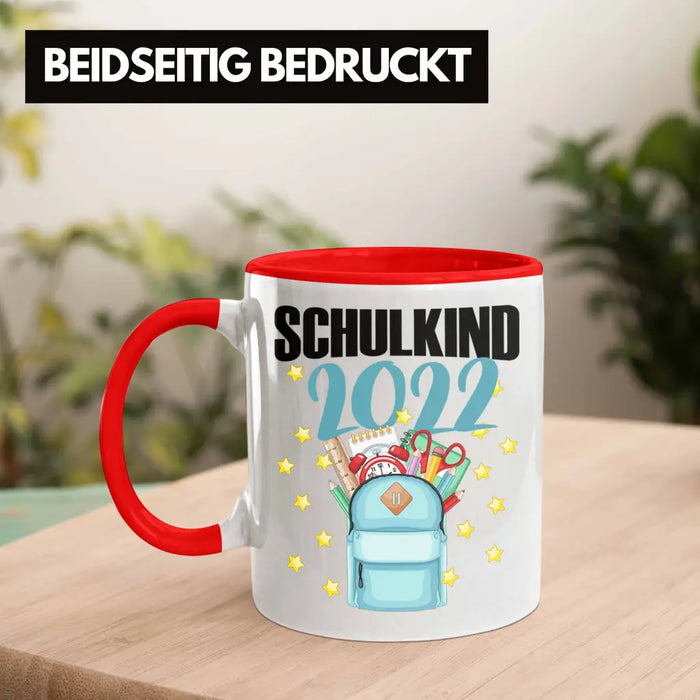 Einschulung Mädchen Geschenk Schultüte Füllung Tasse Schulstart 1. Schultag Schuleinführung Schulanfang Geschenkidee Schulkind 2022 Rot Trendation