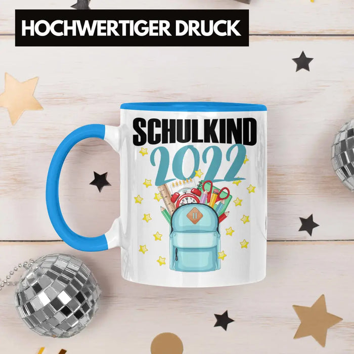Einschulung Mädchen Geschenk Schultüte Füllung Tasse Schulstart 1. Schultag Schuleinführung Schulanfang Geschenkidee Schulkind 2022 Blau Trendation