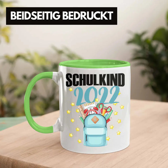 Einschulung Mädchen Geschenk Schultüte Füllung Tasse Schulstart 1. Schultag Schuleinführung Schulanfang Geschenkidee Schulkind 2022 Grün Trendation