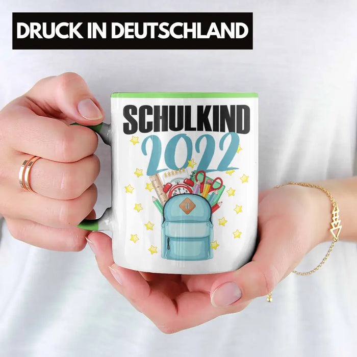 Einschulung Mädchen Geschenk Schultüte Füllung Tasse Schulstart 1. Schultag Schuleinführung Schulanfang Geschenkidee Schulkind 2022 Grün Trendation