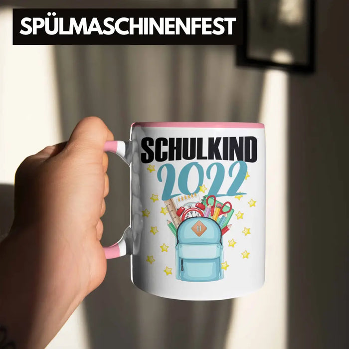 Einschulung Mädchen Geschenk Schultüte Füllung Tasse Schulstart 1. Schultag Schuleinführung Schulanfang Geschenkidee Schulkind 2022 Rosa Trendation