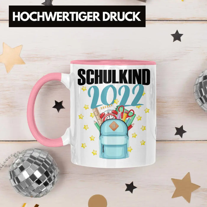Einschulung Mädchen Geschenk Schultüte Füllung Tasse Schulstart 1. Schultag Schuleinführung Schulanfang Geschenkidee Schulkind 2022 Rosa Trendation