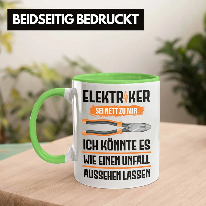 Elektriker Tasse Spruch Männer Geschenk Lustig Gadget Geschenke Kaffeebecher Grün Trendation