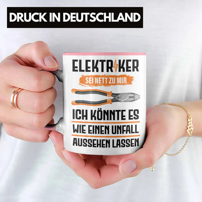 Elektriker Tasse Spruch Männer Geschenk Lustig Gadget Geschenke Kaffeebecher Rosa Trendation