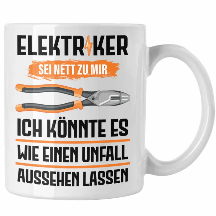 Elektriker Tasse Spruch Männer Geschenk Lustig Gadget Geschenke Kaffeebecher Weiß Trendation