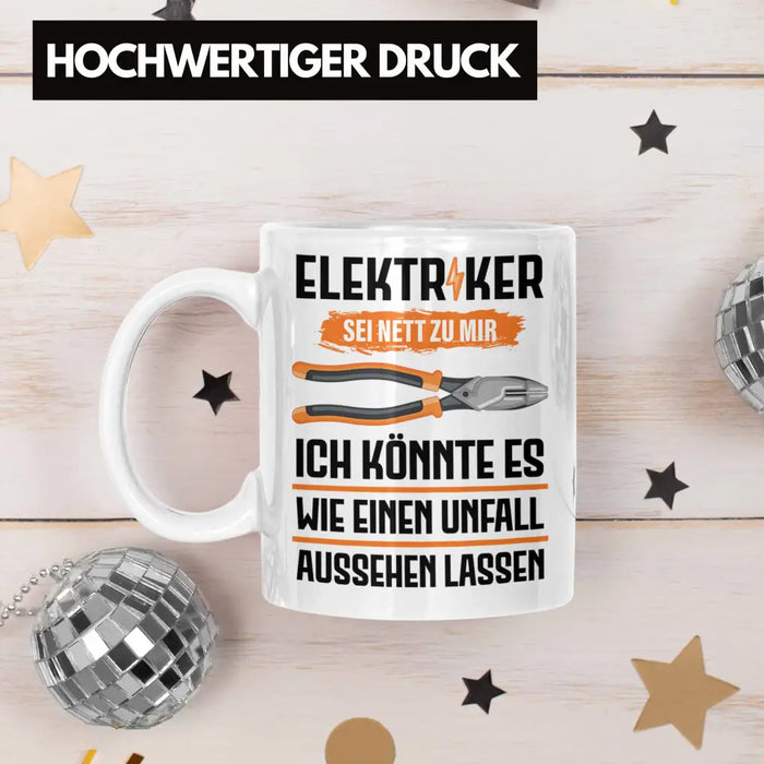 Elektriker Tasse Spruch Männer Geschenk Lustig Gadget Geschenke Kaffeebecher Weiß Trendation