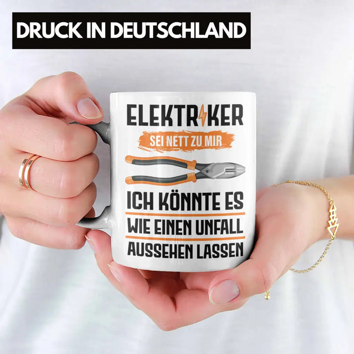 Elektriker Tasse Spruch Männer Geschenk Lustig Gadget Geschenke Kaffeebecher Weiß Trendation