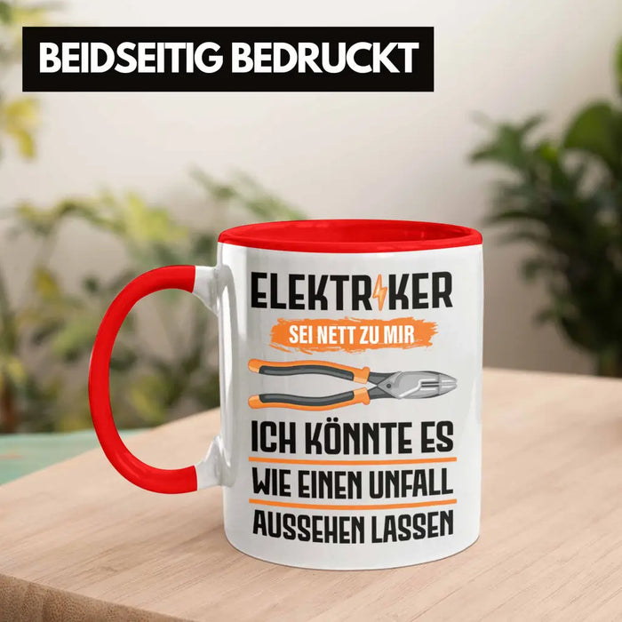 Elektriker Tasse Spruch Männer Geschenk Lustig Gadget Geschenke Kaffeebecher Rot Trendation