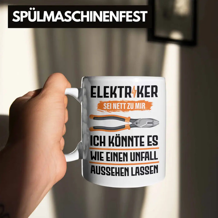 Elektriker Tasse Spruch Männer Geschenk Lustig Gadget Geschenke Kaffeebecher Weiß Trendation