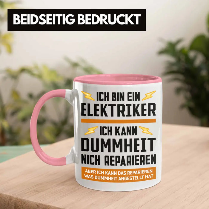 Elektriker Tasse Spruch Männer Geschenk Lustig Gadget Geschenke Kaffeebecher Kaffeetasse Rosa Trendation