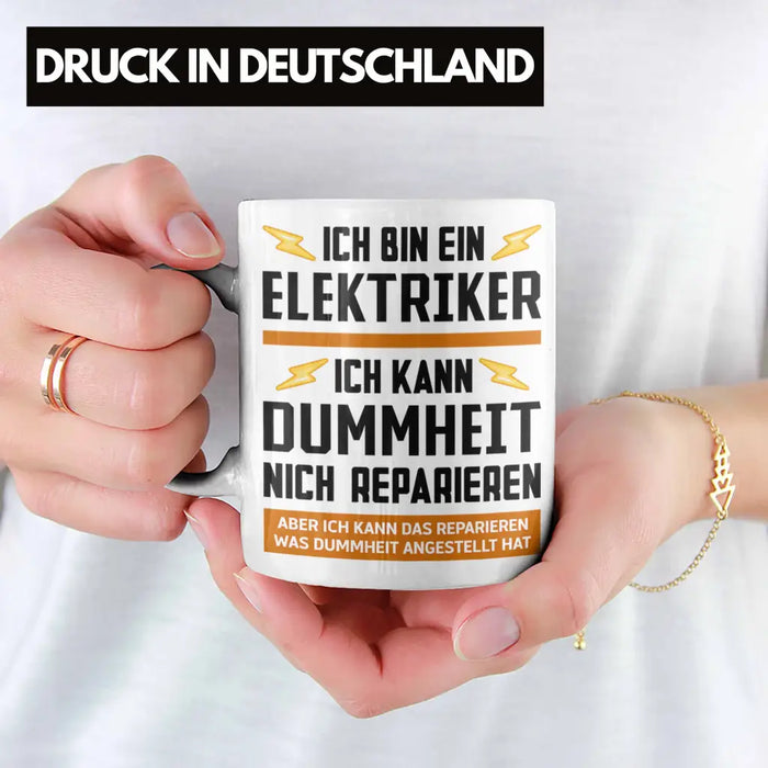 Elektriker Tasse Spruch Männer Geschenk Lustig Gadget Geschenke Kaffeebecher Kaffeetasse Weiß Trendation