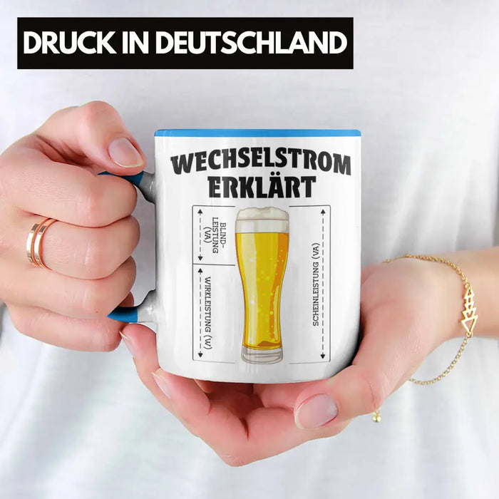 Elektriker Tasse Spruch Männer Geschenk Lustig Gadget Geschenke Kaffeebecher Tassen Blau Trendation