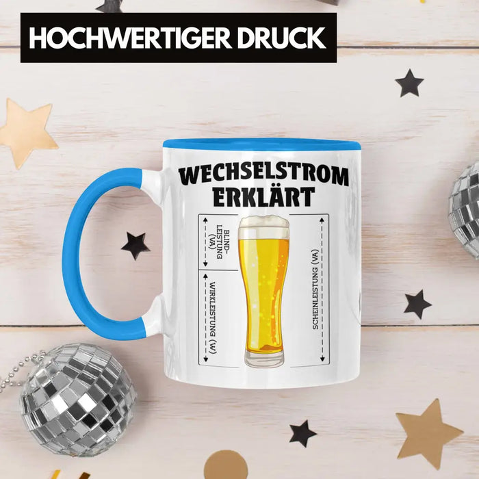 Elektriker Tasse Spruch Männer Geschenk Lustig Gadget Geschenke Kaffeebecher Tassen Blau Trendation