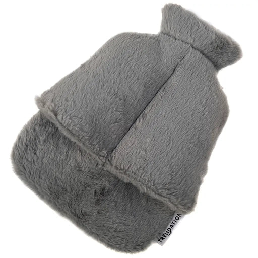 Fußwärmer Ohne Strom mit Wärmflasche für Füße Warm Winter Geschenk Frauen Männer Büro Schreibtisch Heizkissen Fuß Bis Gr. 45 (Grau) Trendation